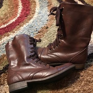 Faux leather craftsman boots